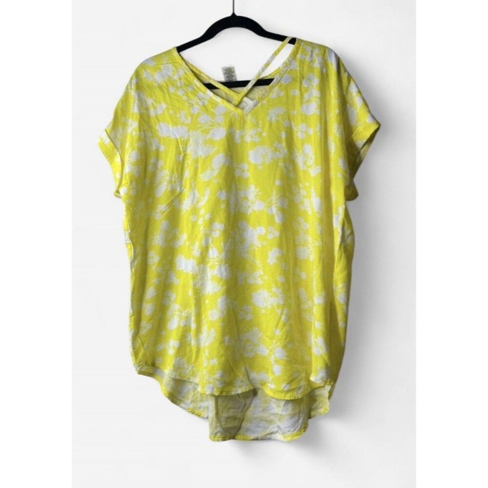 East 5th yellow white floral tunic
